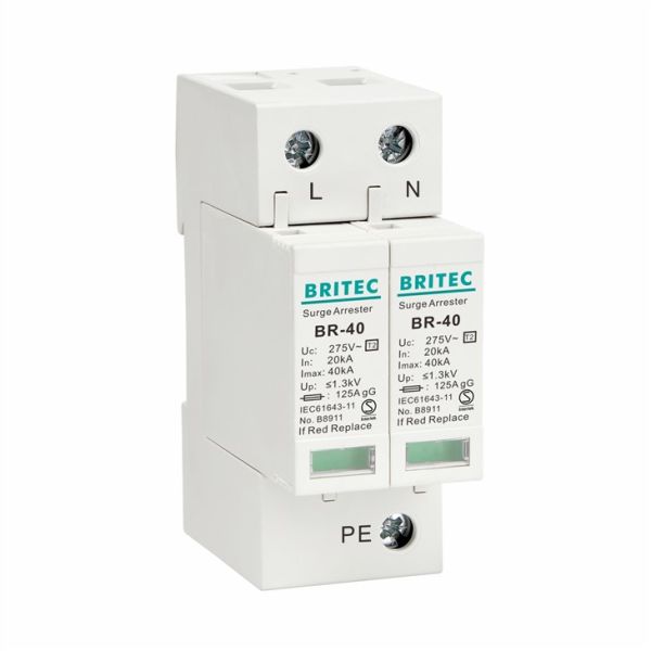 BR-40 2P tuv устройство защиты от перенапряжения типа 2 перенапряжение задерживатель SPD защита от гроза 40ka перенапряжение подавитель