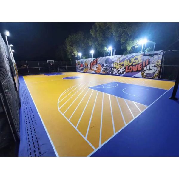 Outdoor Sports Court Rubber Badminton Basketball court SPU Sports Flooring