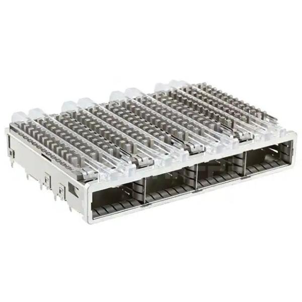 TE 2007626-1 QSFP+ Cage Assembly 1 x 4 Port With Heat Sink Included Lightpipe 14 Gb/s
