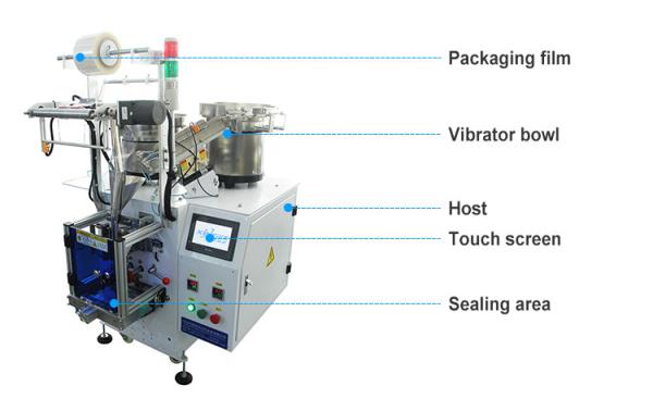 Small Bagging Plastic Packing Film Flat Pad Bolts Screws Nuts Wrapping Packaging Machine