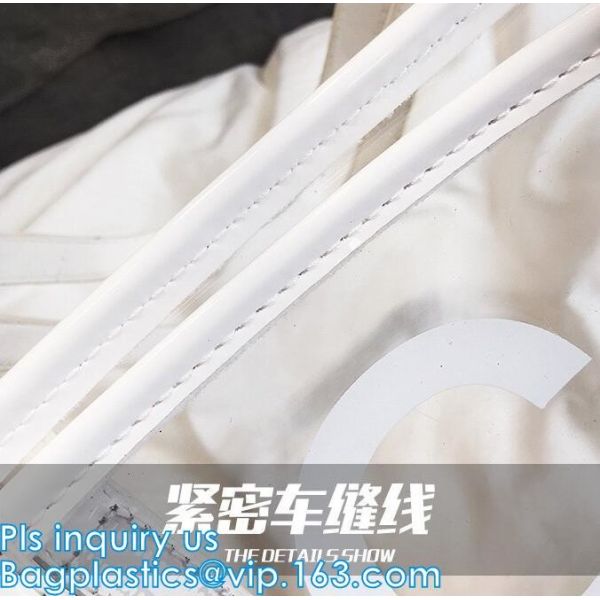 Makeup Bag with Shoulder Strap Pro Round Bag, rope handle clear Transparent tote bag, stadium clear vinyl pvc zipper bag