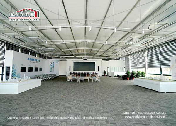 Luxury Glass Wall Flat Roof Aluminum Tents For Office 20m X 40m X 8m