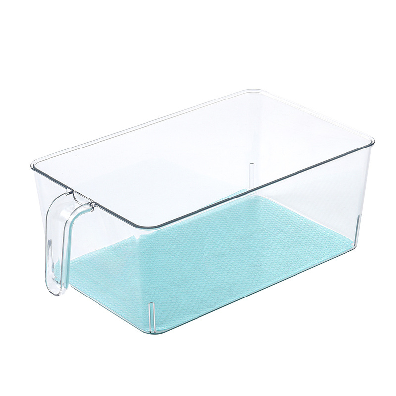 Refrigerator Storage Box PET Large Food Storage Box Transparent Rectangular Refrigerator Storage Box with Handle