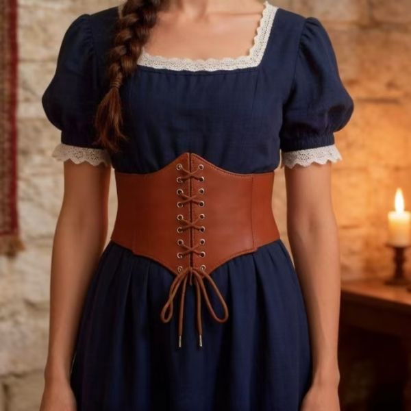 Retro ultra-wide waist-cinching high-waist belt fashion accessory cosplay knight dress medieval European women's costume