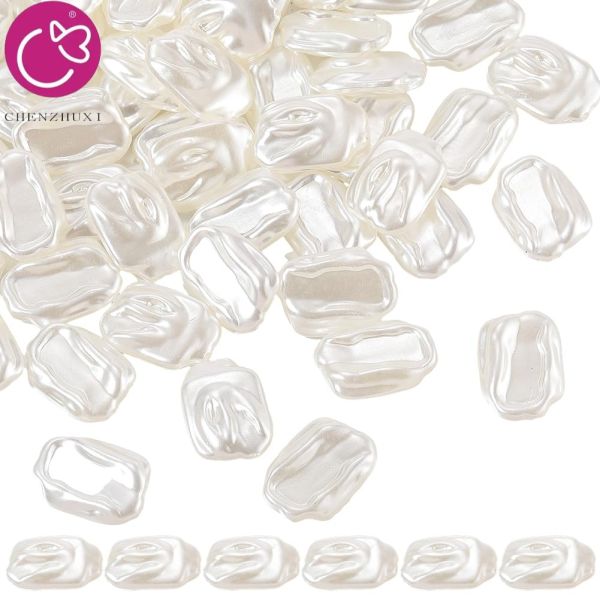 Cultured Natural White Real Loose Freshwater Rectangle Square Shape Pearl Beads