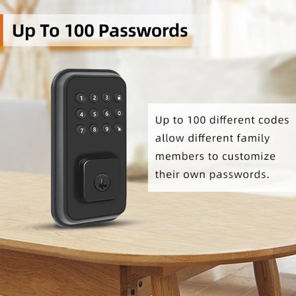 Cylinder Smart Deadbolt Door Lock Interior Keypad FCC Easy Installation