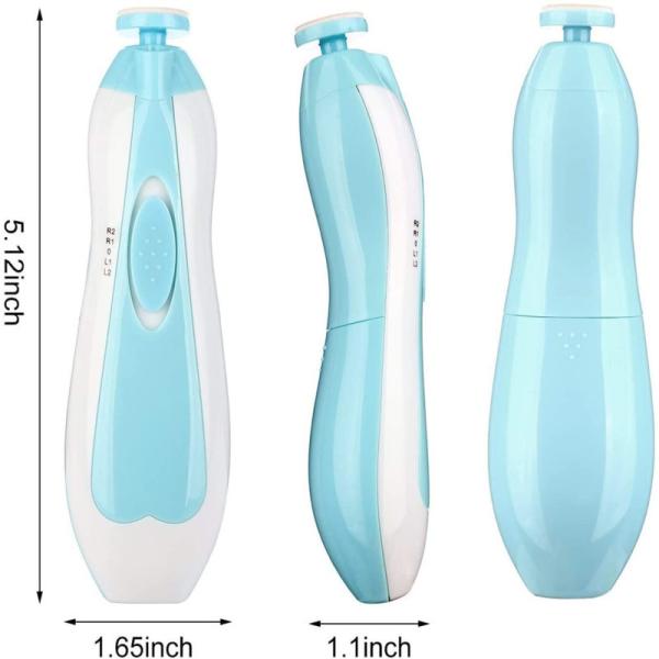 Baby Nail File Electric Nail Trimmer Toes Fingernails Care Trimmer with LED Light for Newborn, Kids and Adult