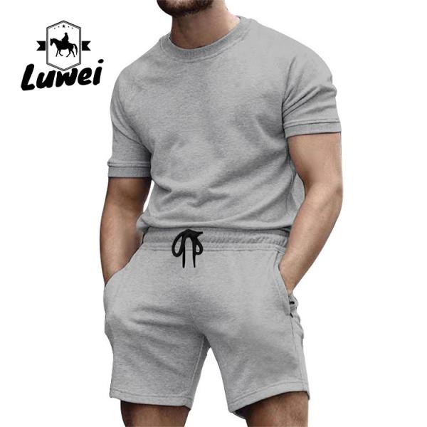 Algodão Jogging Homens Vestuário Desportivo Conjunto Fitnesse Trajes de ginástica Trajes de 2 peças