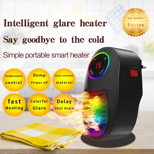 0.5kg Plug-in Wall Heater Portable Electric Heaters for Garden Small Home Winter Warmer