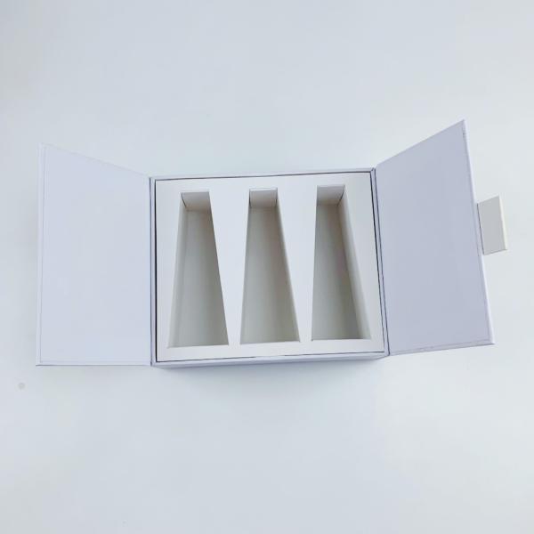 Customized Designs Paper Box Packaging Eco-friendly White Double Door Magnetic Gift Box Essence Skincare Packaging Box