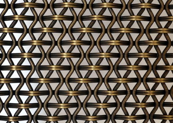 Lock Crimped Decorative Woven Wire Mesh Eco Facade Architectural Screen Walls