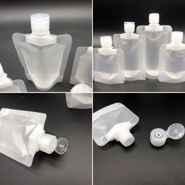 Reusable Squeeze Pouch 30ml 50ml 100ml Shampoo Lotion Soap Liquid Plastic Package Refillable Spout Pouch