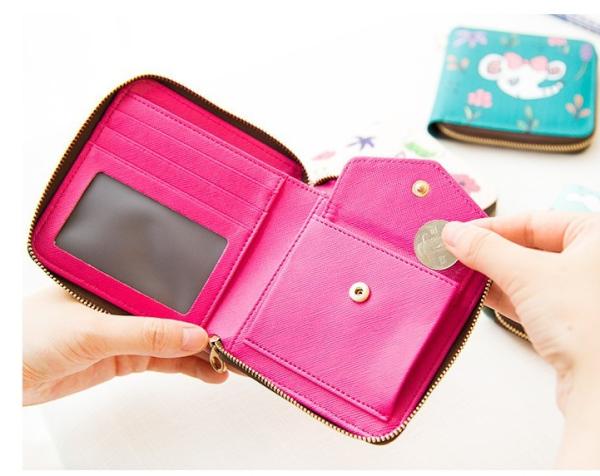 New square wallet lovely female multi-functional hand-painted animals