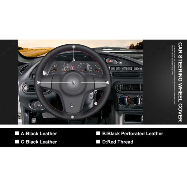 Hand Stitching Artificial Leather Steering Wheel Cover for Chevrolet Niva 2009-2017 3-Spoke Vauxhall Corsa D Opel Corsa D