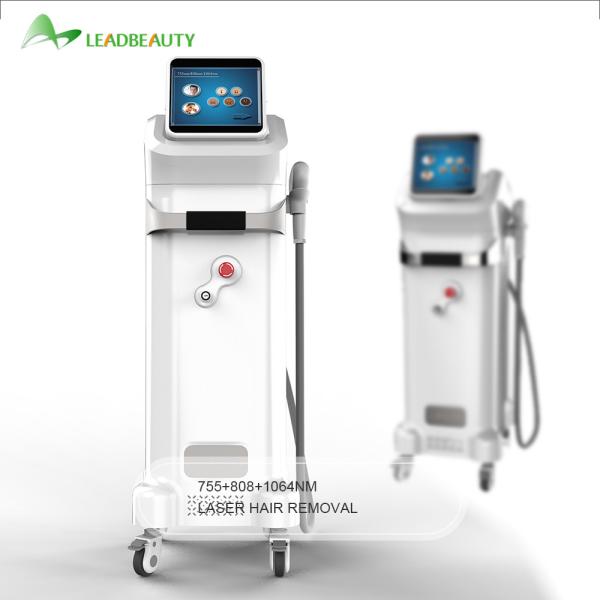 Triple wavelength diode laser machine for hair removal pemanently and painless
