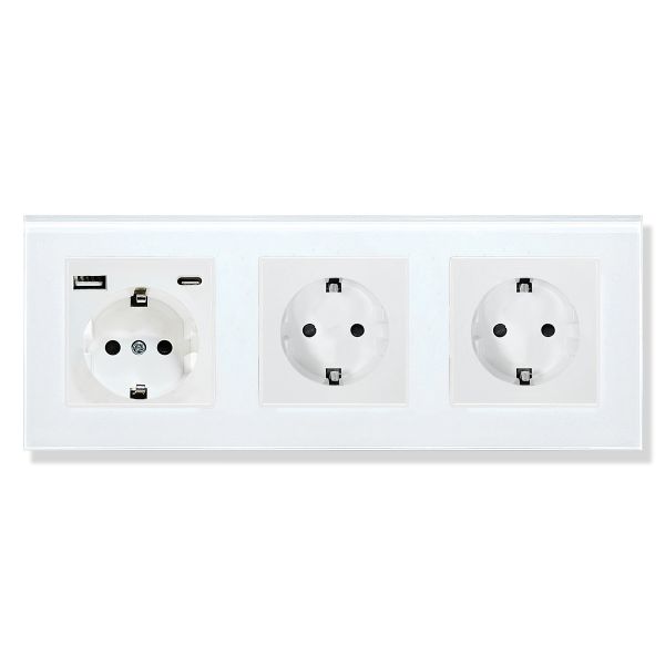 UBARO Electrical 1USB Type-C Socket with 3500W Rated Power, 10A/16A Current, and Phosphor Bronze Conductor for Reliable Performance