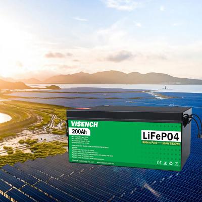 Fabrica directa de Visench Litio 12V 24V 100Ah 120Ah 200Ah Profundo 6000 Ciclos con BMS para batería solar 12v 100ah