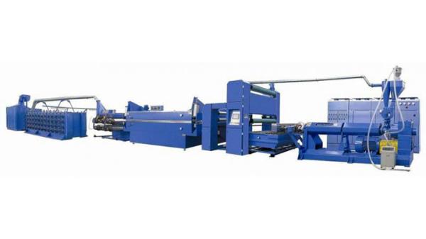Plastic Valve Bag Making Machine , PP Woven Bag Flat Yarn Extrusion Line