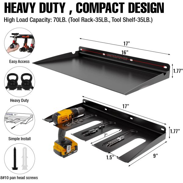 Стенный монтаж Электрические сверла Хранилище стойки для гаража Организация на стенах Установка