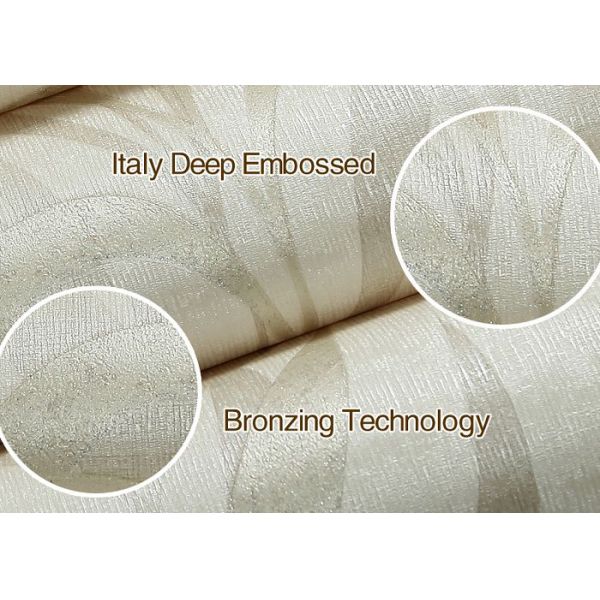 Waterproof Asian Inspired Wallpaper , Leaf Pattern Modern House Wallpaper