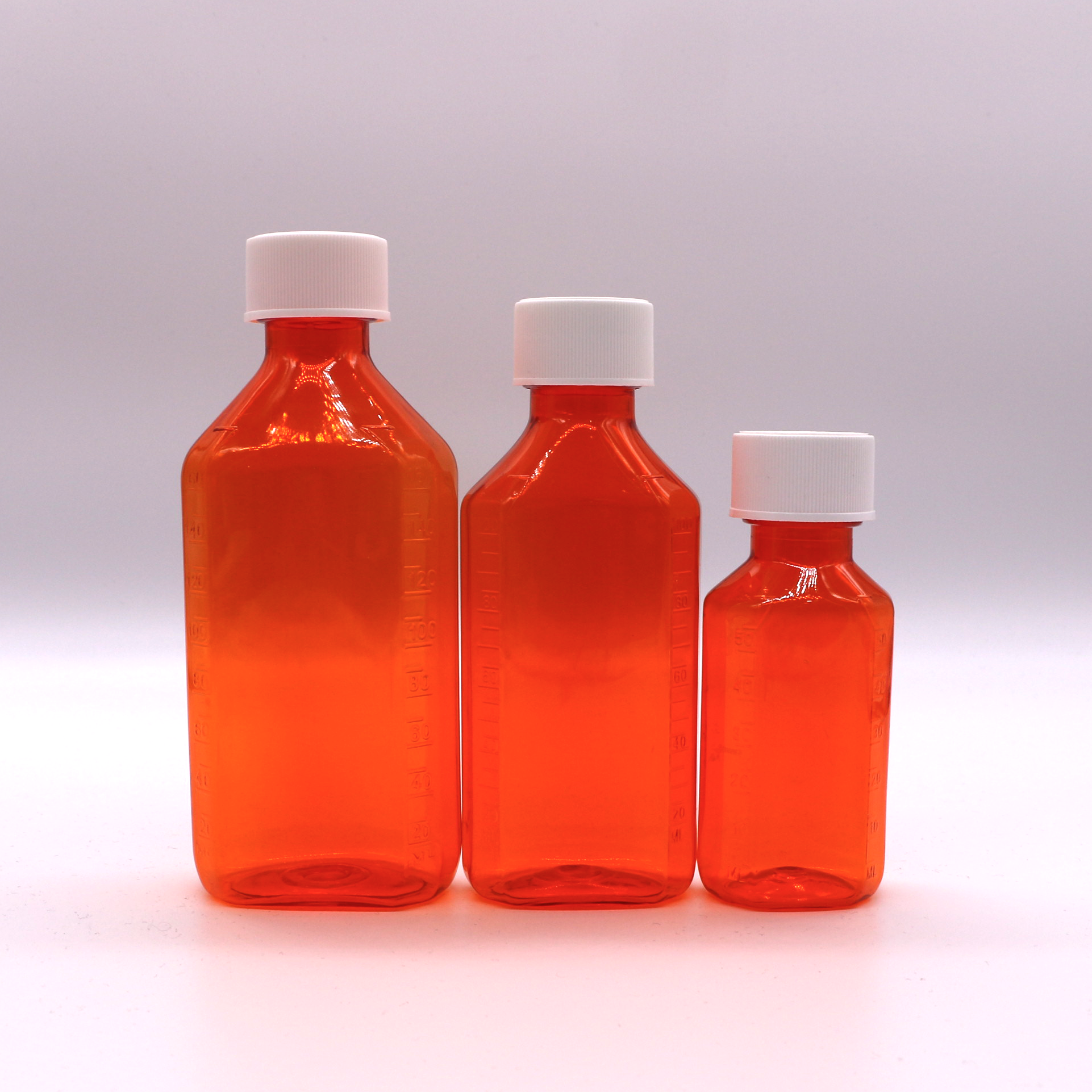 Custom Color Translucent PET Plastic Oral Liquid Syrup Bottle with Measuring Scale