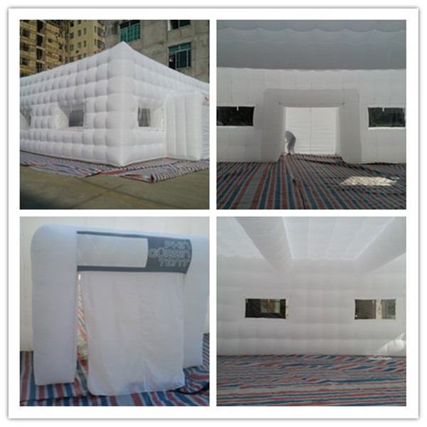 Waterproof White Inflatable Camping Tent 10mLX10mWX4.2mH Inflatable Event Tent