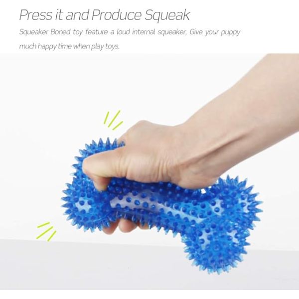 Dog Soft Chew Toys Durable TPR Bone Shape for Interactive Training and Teeth Cleaning