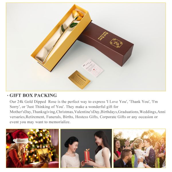 Everlasting love Rose Dipped in 24k Gold  Yellow Color Flower for Father's Day  ,births ,Christmas Gifts and Indoor Decoration