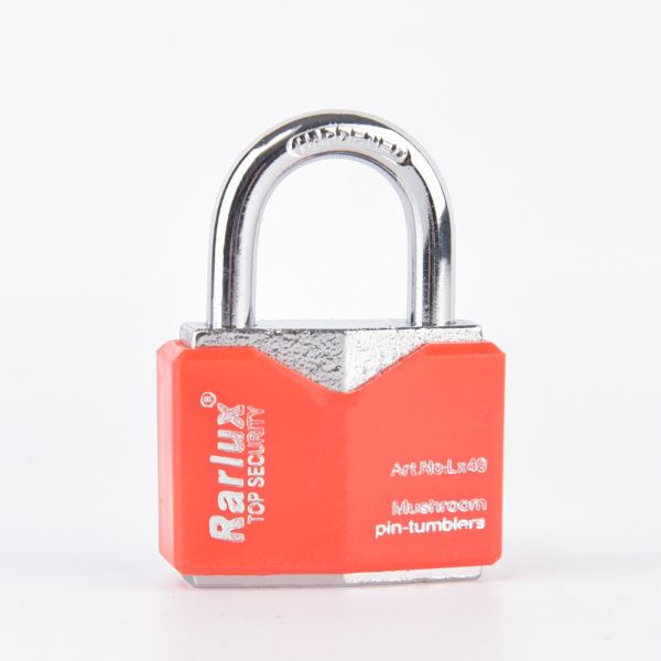 Rarlux 40mm Short Shackle Colorful Safety  Padlock  Plastic Cover Rhombic Chrome Plated Iron Padlock