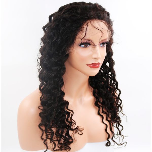 100% Real Glueless Full Lace Wigs Full Density Natural Color #1B