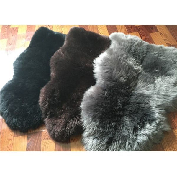 Крышка настила меха овечки Мерино шерстей реального половика овчины естественная длинная черная