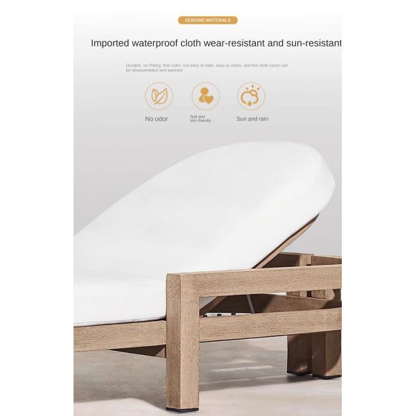 Customized Luxury Pool Teak Wood Lounge Chair Leisure Bed