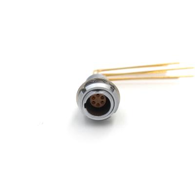 6 Pin 90 Degree Panel Mount Circular Connector 2.5A Compatible Low Voltage