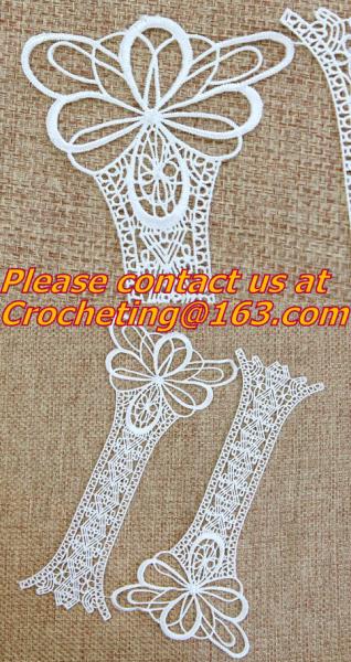 Lace Collar Applique Neckline Lace Crochet Flower Motif Patchwork Sewing Access