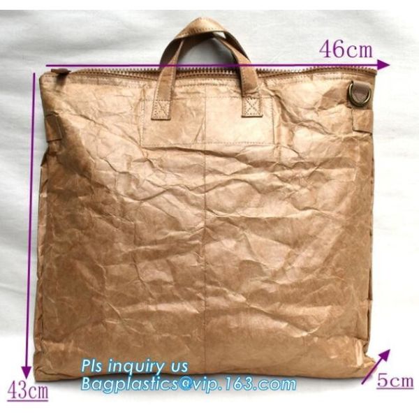 Tyvek paper brown laptop backpack/rucksack, waterproof kids school bag tyvek backpack, drawing tyvek paper backpack