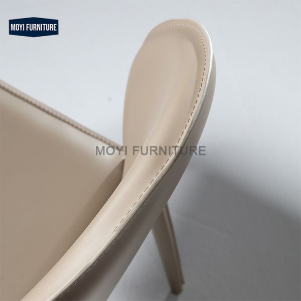 Dining Chair Metal Legs Modern Simple Saddle Leather Carbon Steel Frame Comfortable Style for Home Restaurant Kitchen