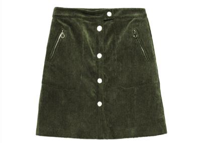 Olive Green 2020 Youth Skirt Corduroy Short Dress Fashion Trender 100% Cotton