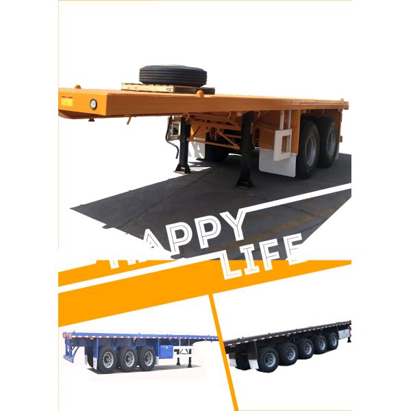Long Distance Transportation 4 Axles Heavy Duty Flatbed Semi Trailer Truck and 12 Twist Locks