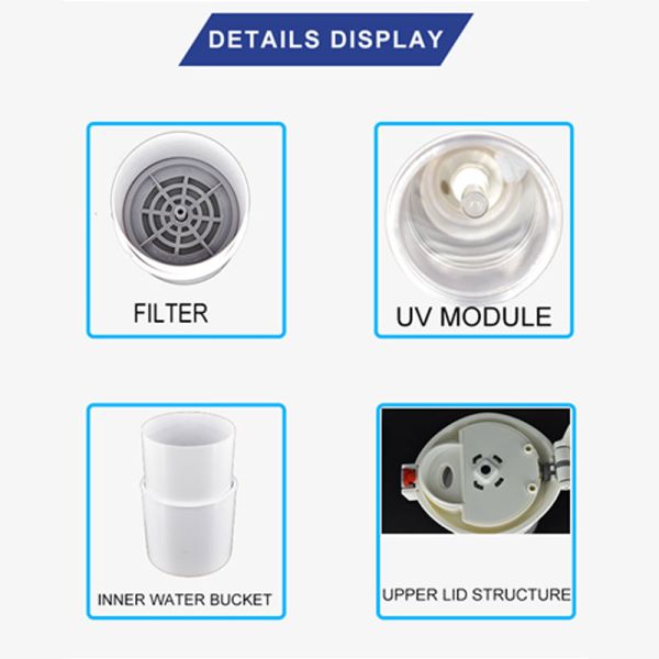 UV Sterilization Water Purification Bottle Plastic 400mAh Battery CE FCC Approved