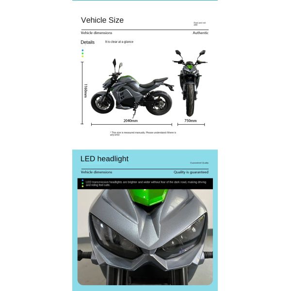 48V Off-Road Motorcycles Motorcycle Model with Exceptional Durability 2040*750*1160mm