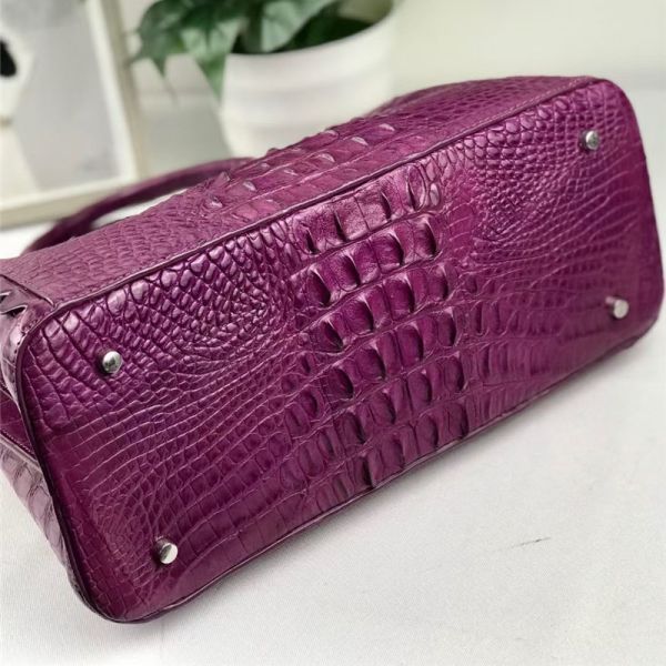 Authentic Crocodile Leather Women Top-handle Handbag Female Large Shoulder Bag Genuine Alligator Skin OL Lady Work Purse