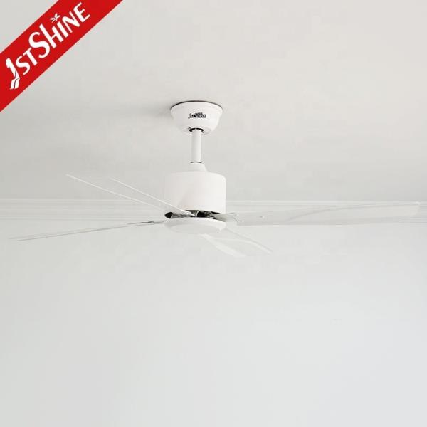 110-240V/50Hz-60Hz Ventilador de teto de ferro branco com controle remoto inteligente e 4 lâminas