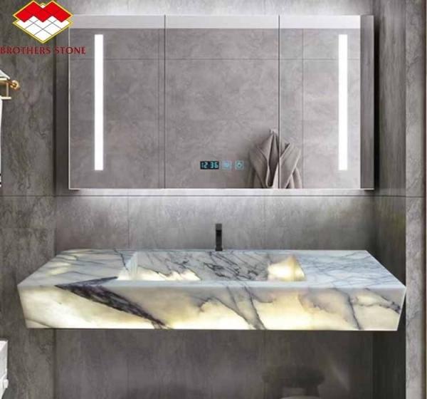 Natural Stone Decorative Sink Calcatta Viola Marble Wash Basin for Luxury Bathroom