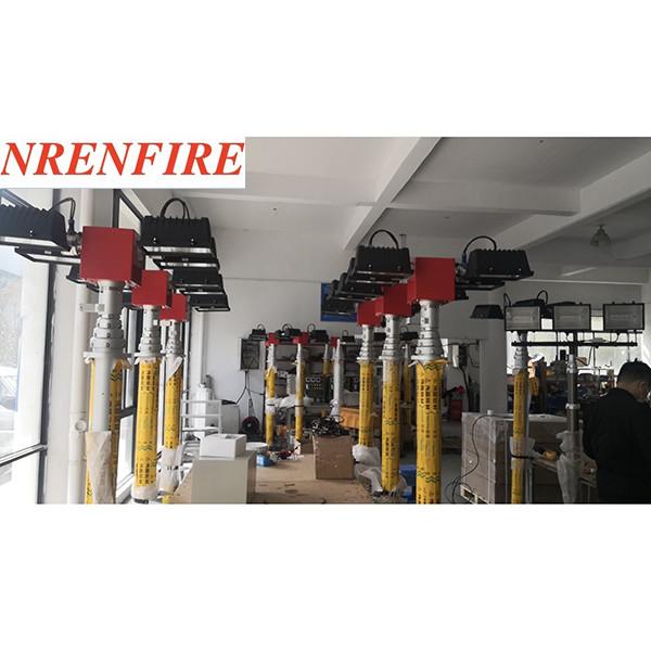 Tilt and Turn unit pneumatic telescopic mast light-6m height/inside electric cables/ remote control
