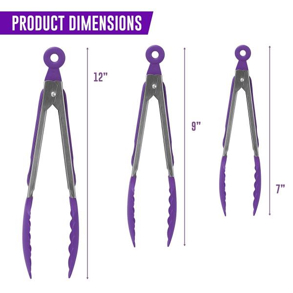 China Factory Supply Custom FDA Tongs with Non Stick Silicone Tips Stainless Steel Kitchen tools