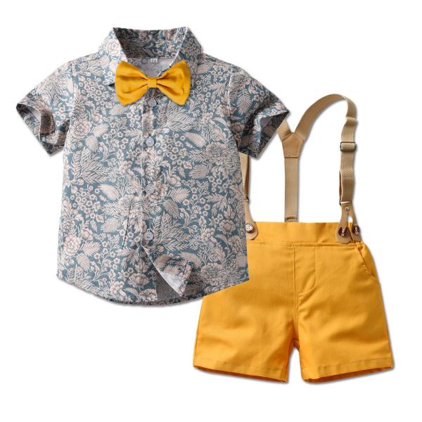 80cm-130cm Children's Outfit Set Kid Boys Short Sleeved Shorts Sets