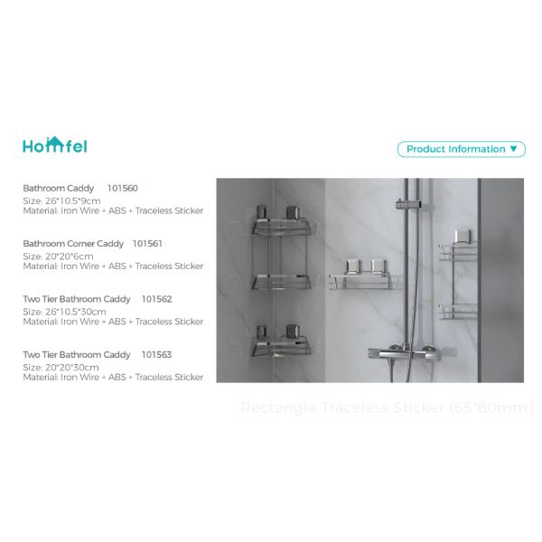 Bathroom Organizer Suction Cup Iron Wire Corner Rack Stainless Steel Shower Caddy 2 Tiers