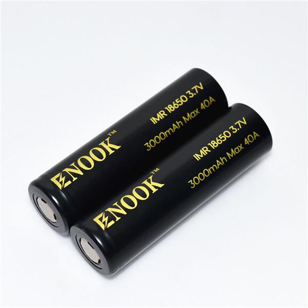 Bateria recarregável de íons de lítio de alta capacidade 40A 18650 3,7 V Célula de bateria de 3000mah