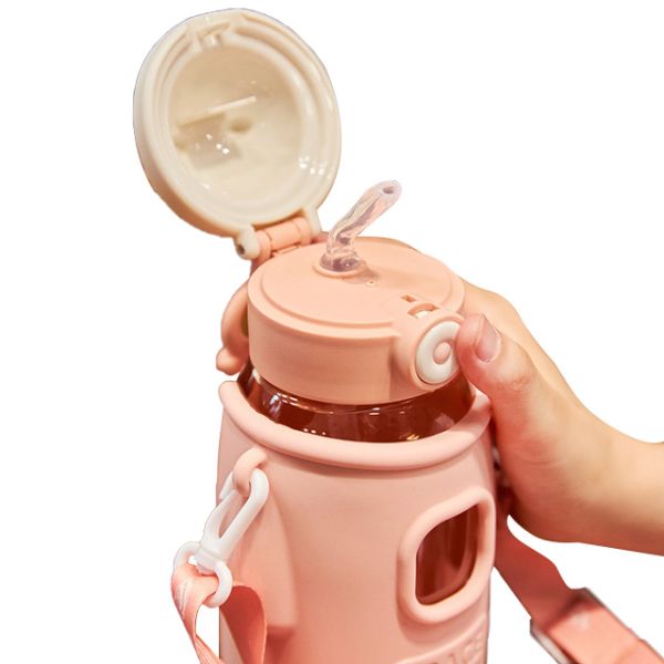Stocked School Leakproof Tritan Drink Water Bottle with Straw Lids Reusable Travel Sports Camping Kids Plastic Water Cup