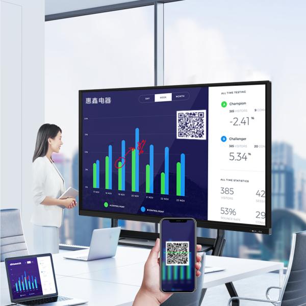 100 Android Windows Dual OS Interactive Smart Board 4K UHD Touch Display for Education Corporate Training